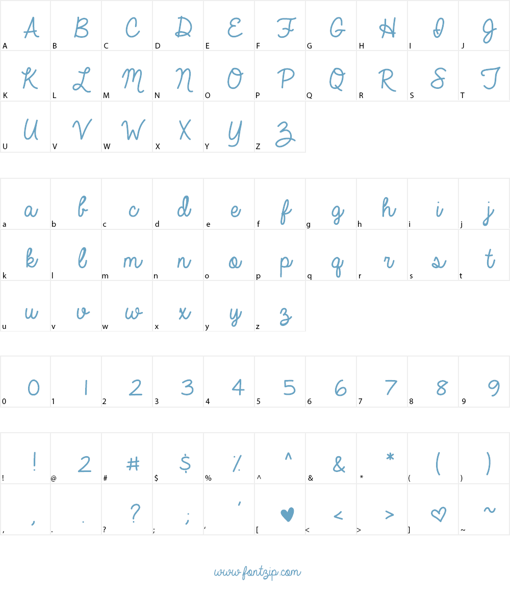 Always In My Heart Font Character